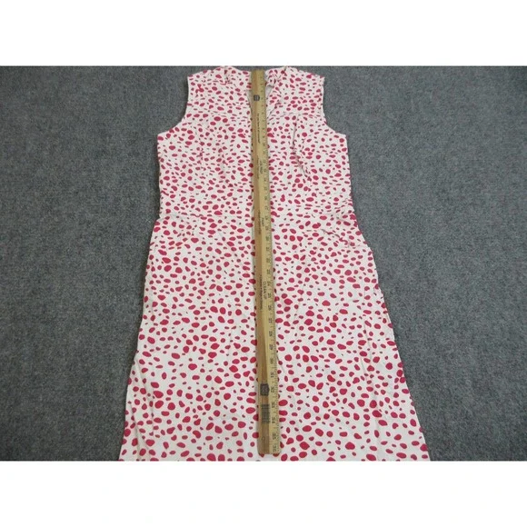 J McLaughlin Dress Womens 12 Multicolor Polka Dot Sleeveless Sheath Knee Length - Picture 6 of 14